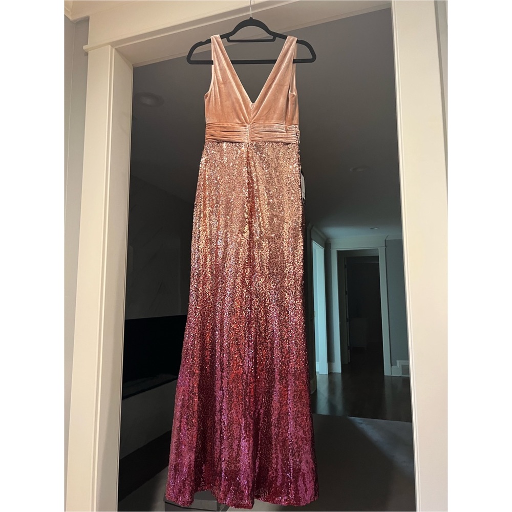 Ombre Mauve and Burgundy Formal Gown